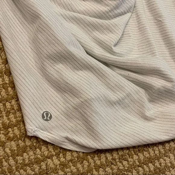 Lululemon Wild Open Back White Striped Tank 6 - Picture 6 of 8